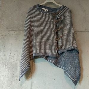 Striped Knit Poncho